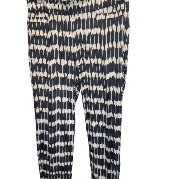 Sharagano Pants Pullon Elastic Waistband No Show Pockets Blue White Sz 6 - Picture 5 of 5